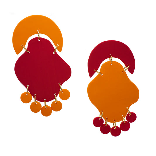 Color Wave II- Red on Orange