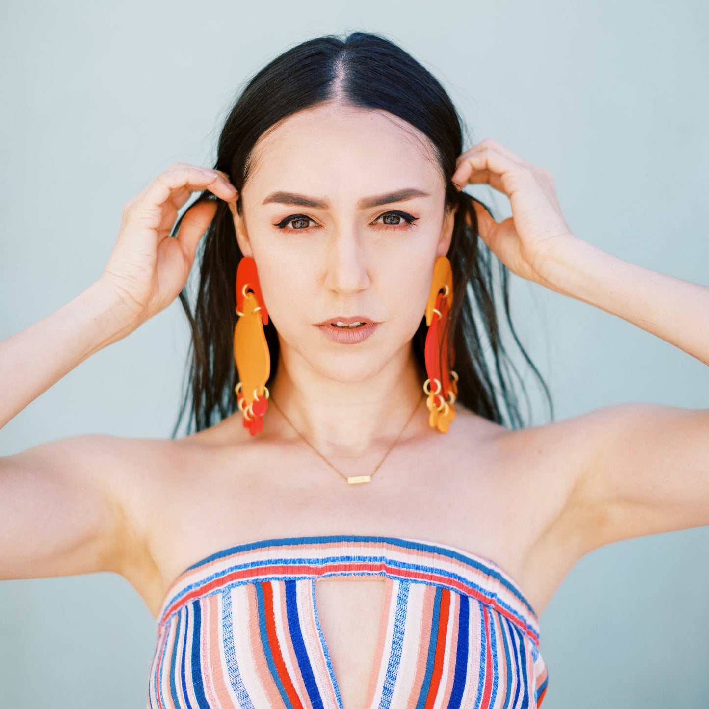 Color Wave II- Red on Orange