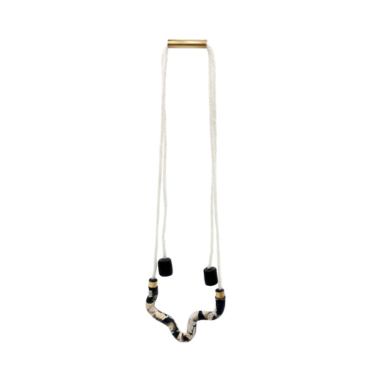 Beige and Black Pepper-Large Necklace