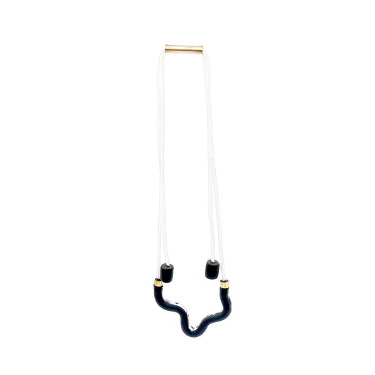 Beige and Black Pepper-Large Necklace